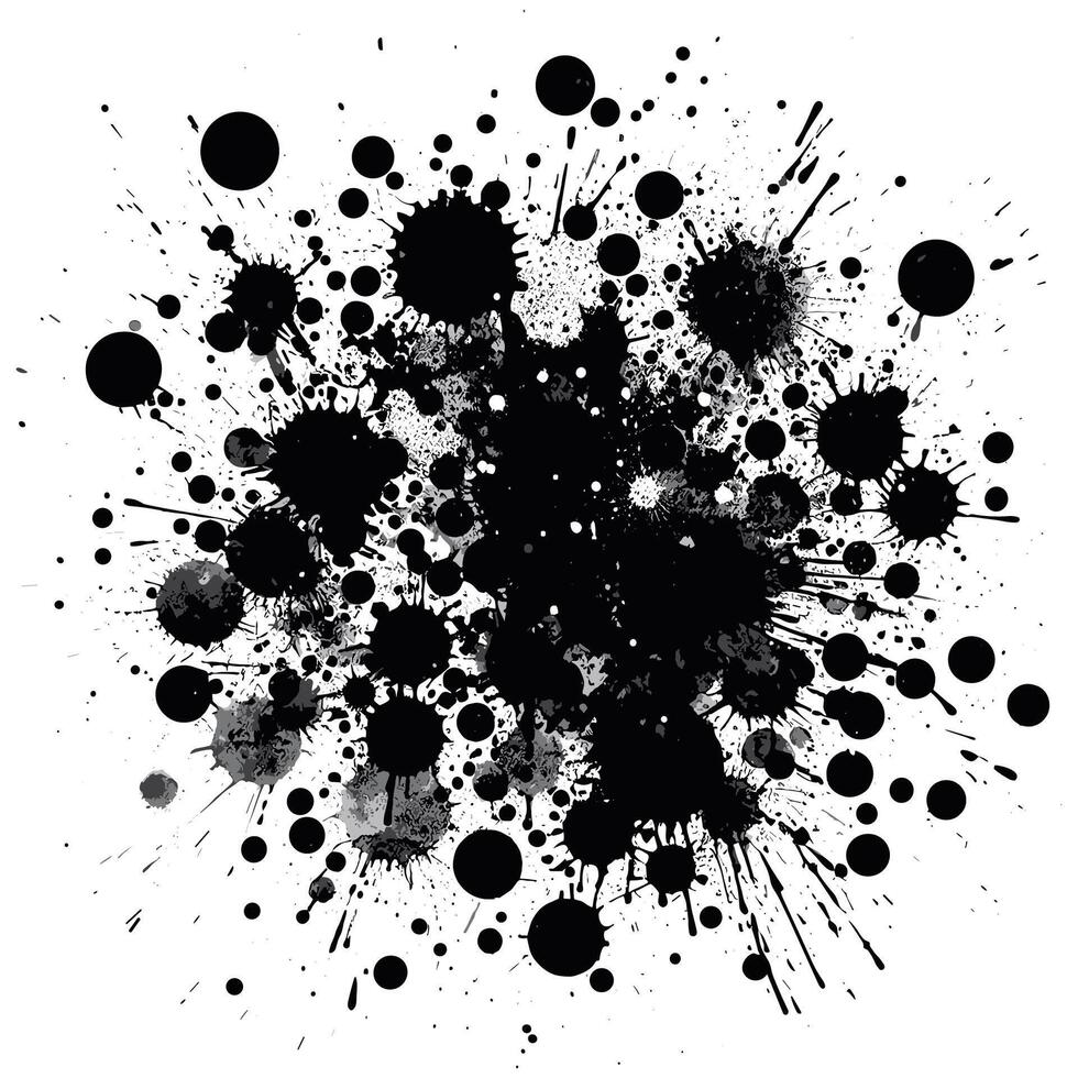 Abstract Black Ink Splashes and Splatters for Grunge Designs vector