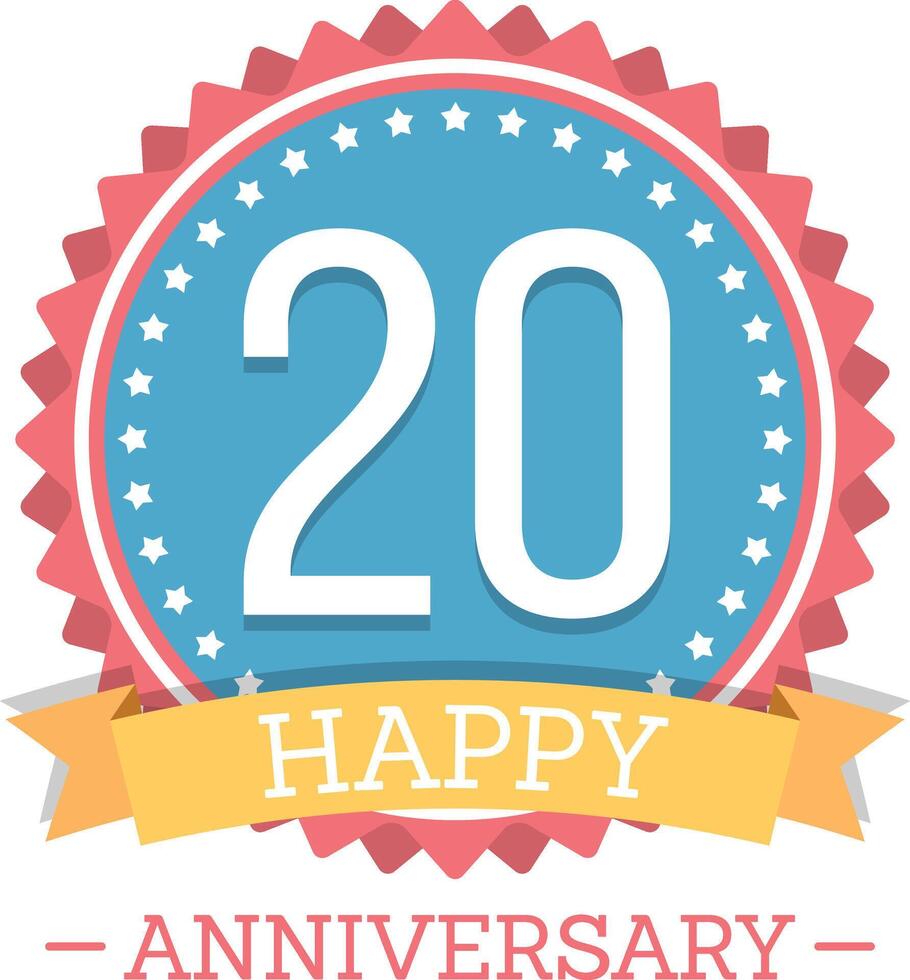 20 Years anniversary emblem vector