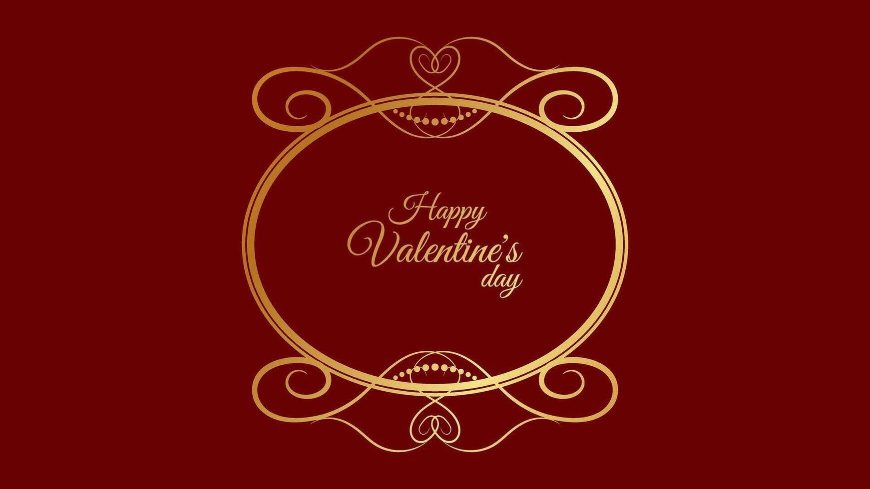 Valentines Day text in a vintage frame. Design banner invitation card recognition web page. illustration. vector