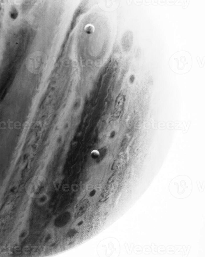 Jupiter planet of the solar system as it is seen in telescope, science fiction illustration Negative mode sketch illustration photo