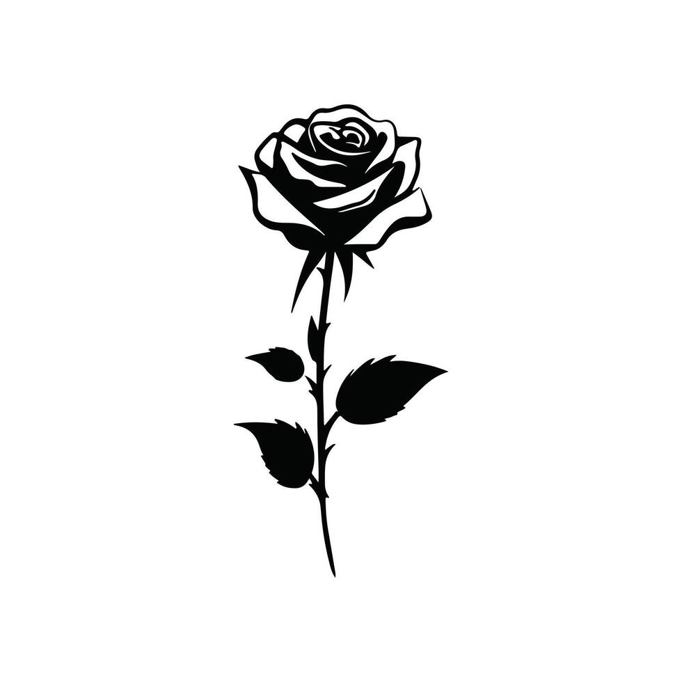 Flower Rose Line Coloring Book Botanical vector