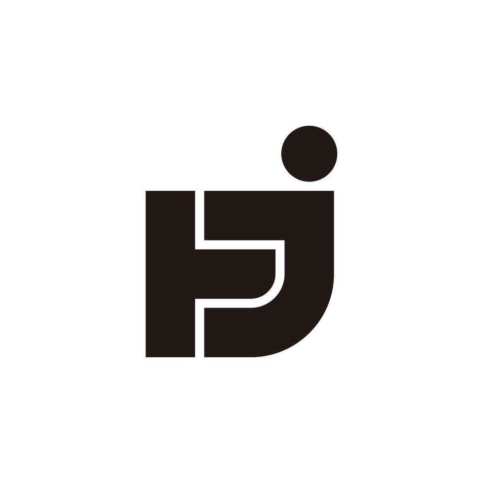 letters tj simple geometric linked logo vector
