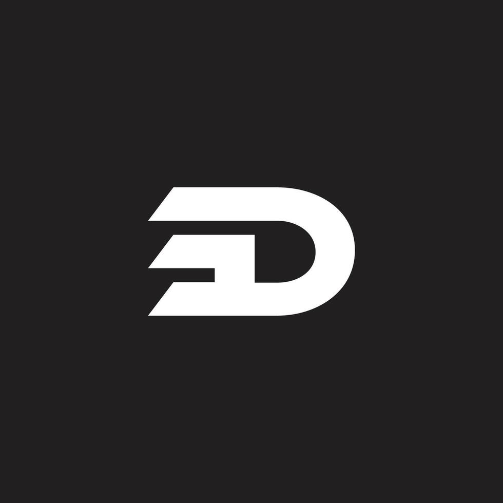 letters d rush run simple geometric logo vector