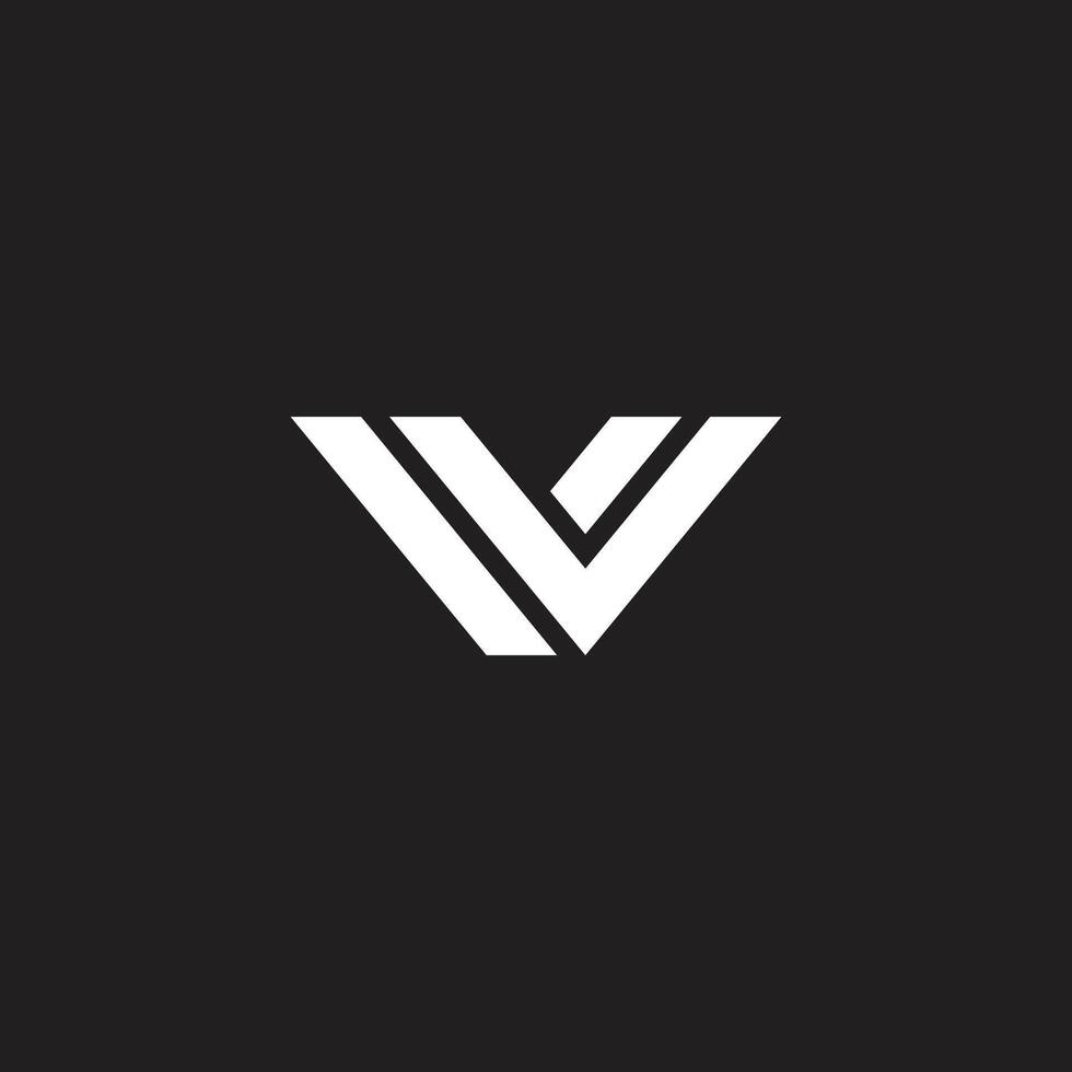 triangles 3d flat letter v simple logo vector