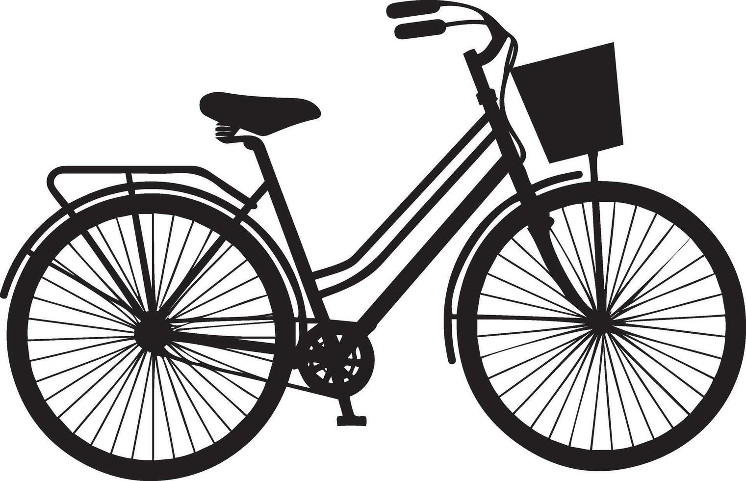silhouette of a black bicycle with a white background vector