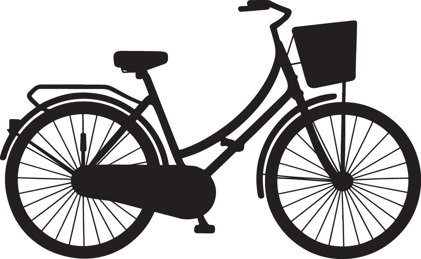 black bicycle with a white background illustration vector