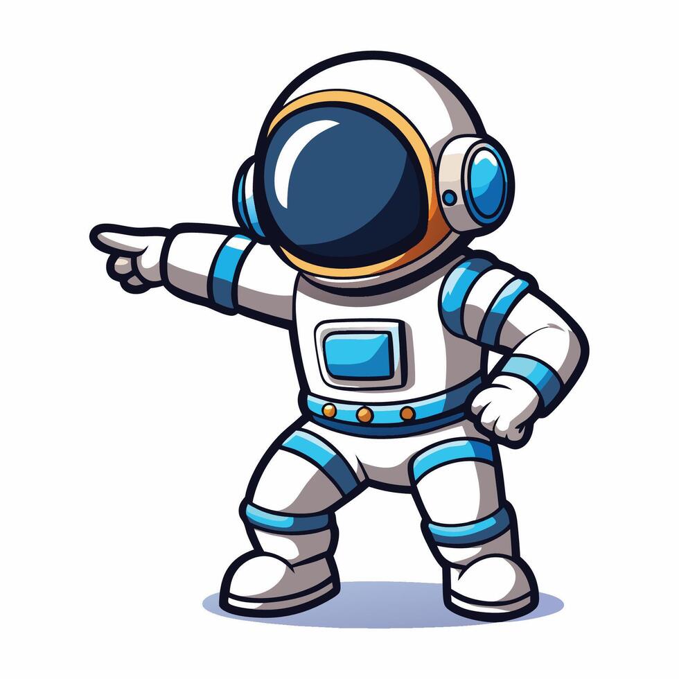 Cartoon astronaut pointing at something vector