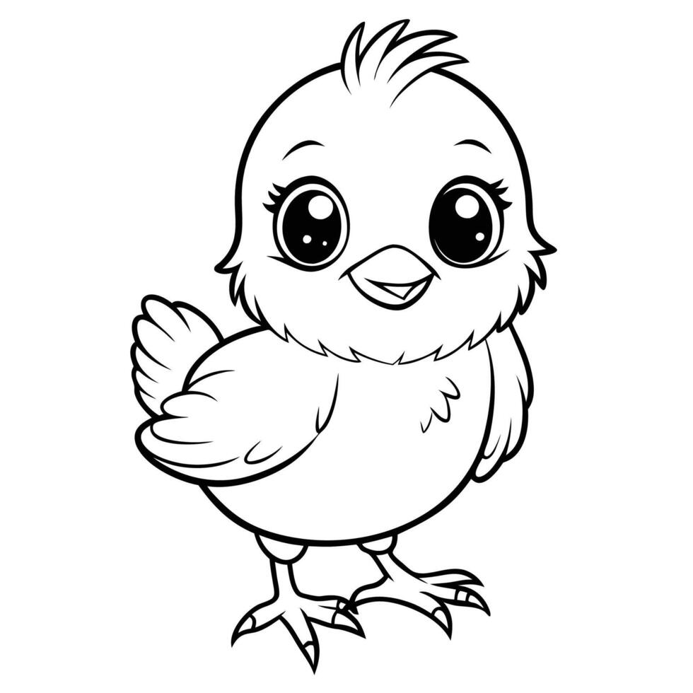 Adorable Baby Chick Coloring Page with Vibrant Hues Illustration 2 vector