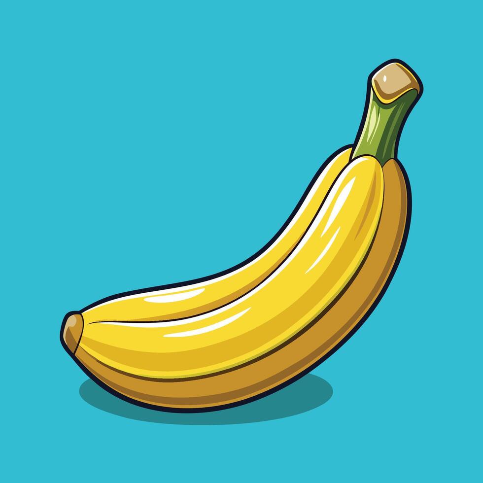 Playful Cartoon Icon of a 2D and 3D Yellow Banana Fruit vector