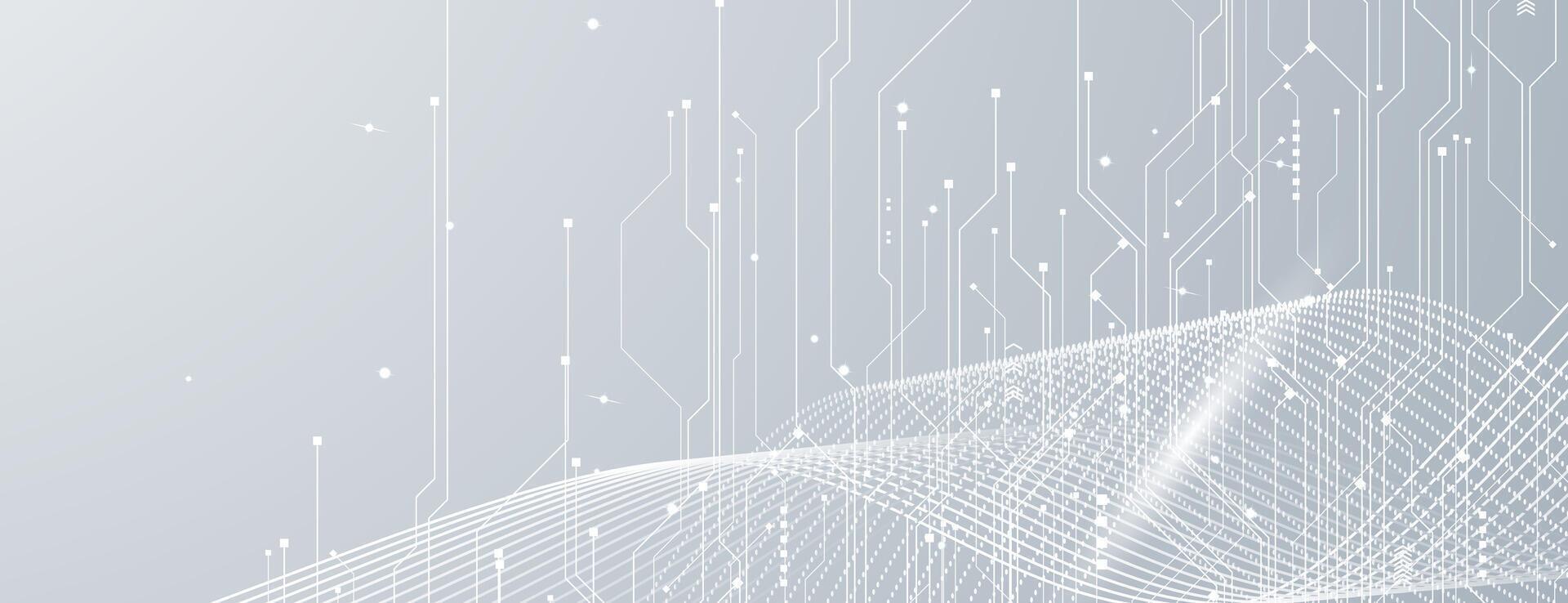 abstract technology background with lines and dots vector