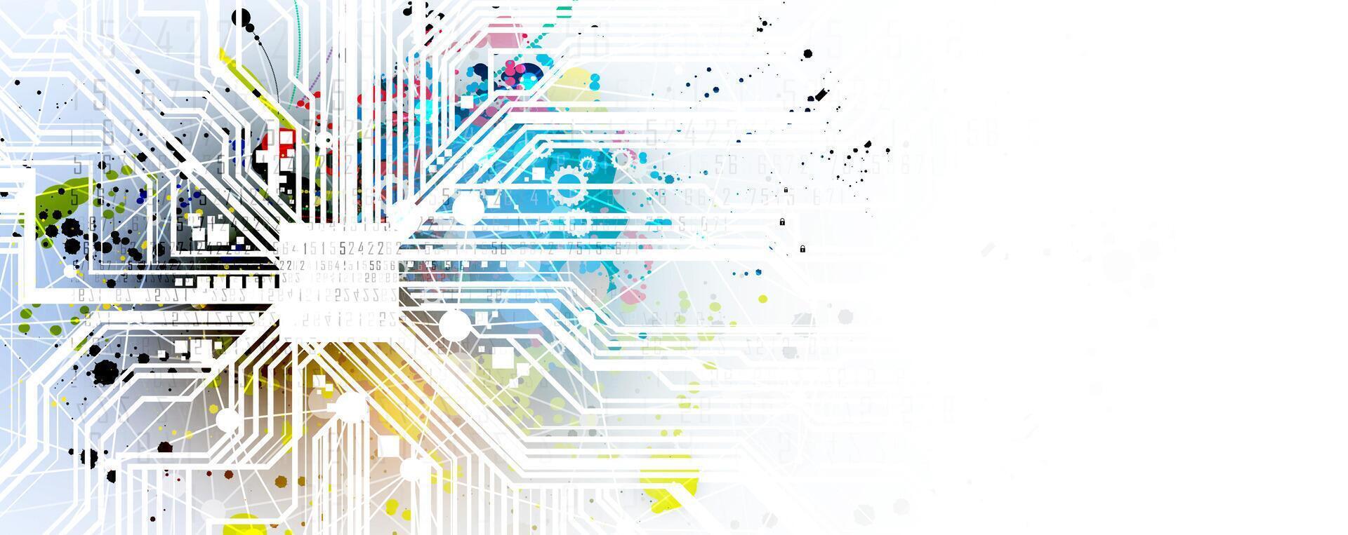 abstract background with colorful dots and lines vector