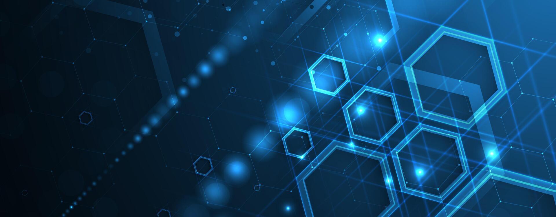 abstract background with hexagons and lines vector