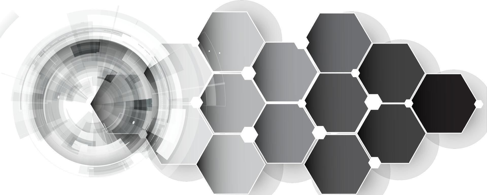 a hexagon with a black and white background vector