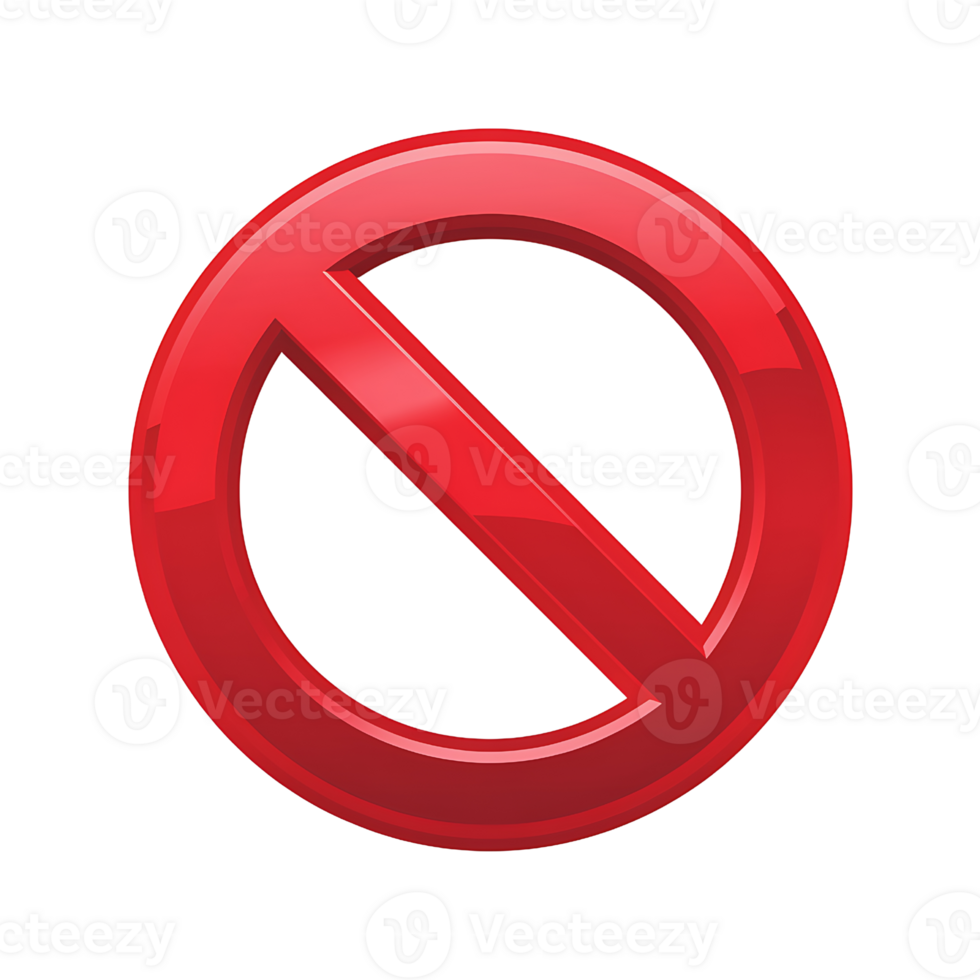 red circle with a diagonal line on transparent background png