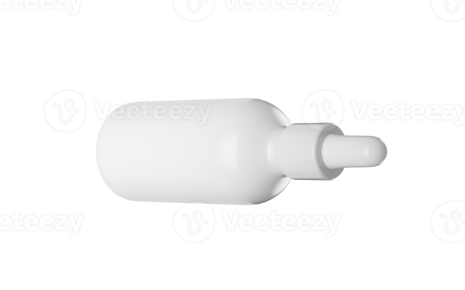 3d White Empty Cosmetic Oil Dropper Bottle With Cap 3d Illustration png