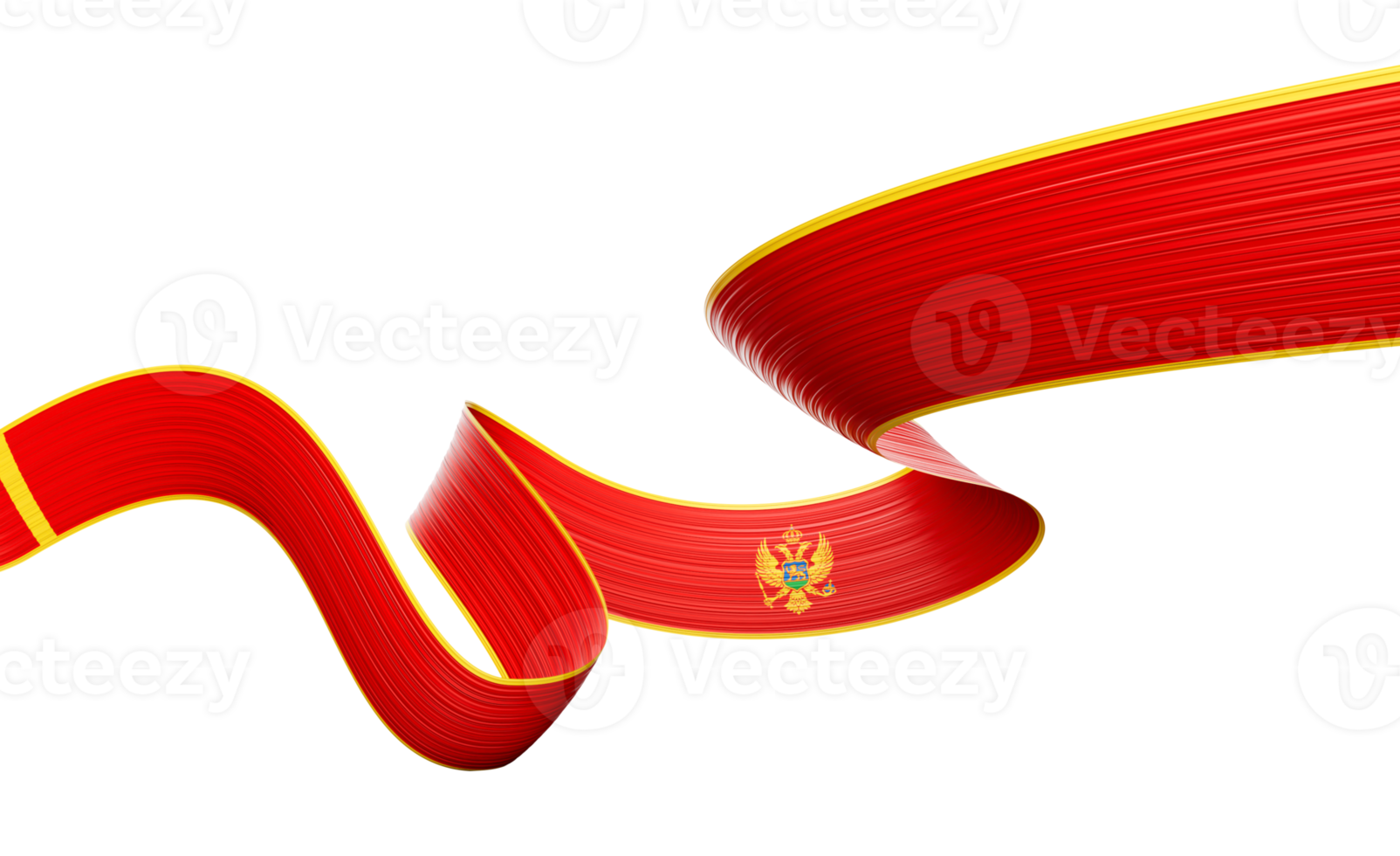3d Flag Of Montenegro 3d Shiny Waving Montenegro Ribbon Flag 3d Illustration png