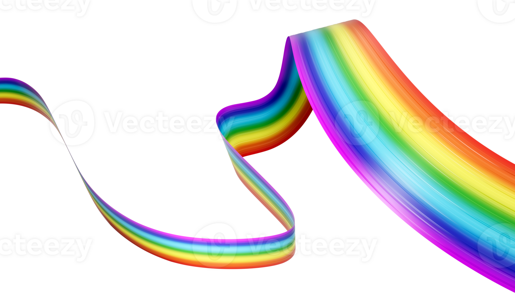 3d Flag Of Rainbow 3d Wavy Shiny Rainbow Ribbon 3d Illustration png