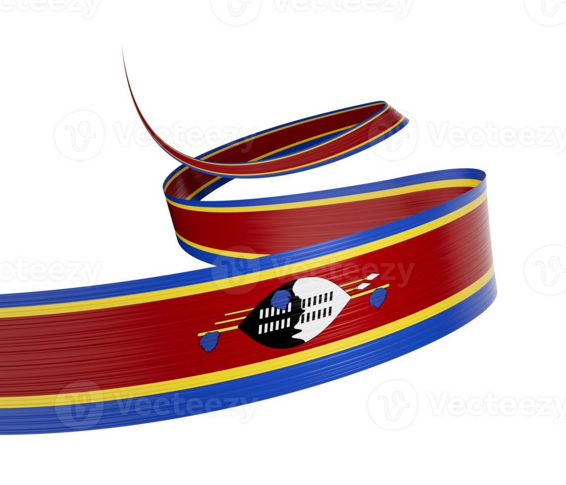 3d Flag Of Eswatini 3d Waving Flag Ribbon 3d Illustration png