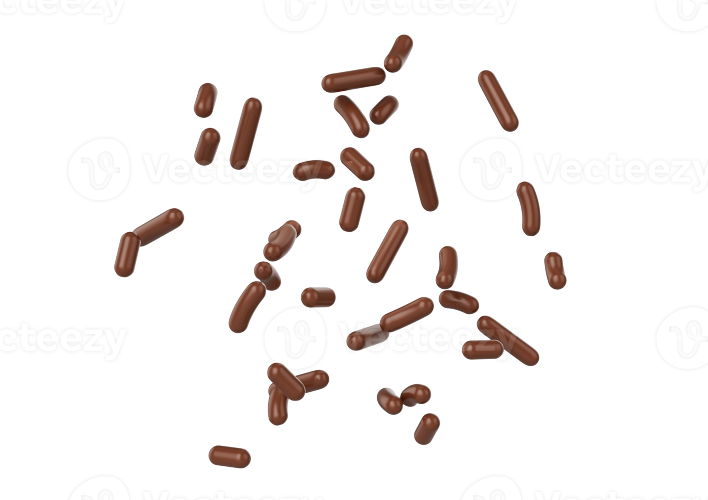 Chocolate Sprinkles For Cakes, Ice Cream And Desserts Falling 3D Illustration png