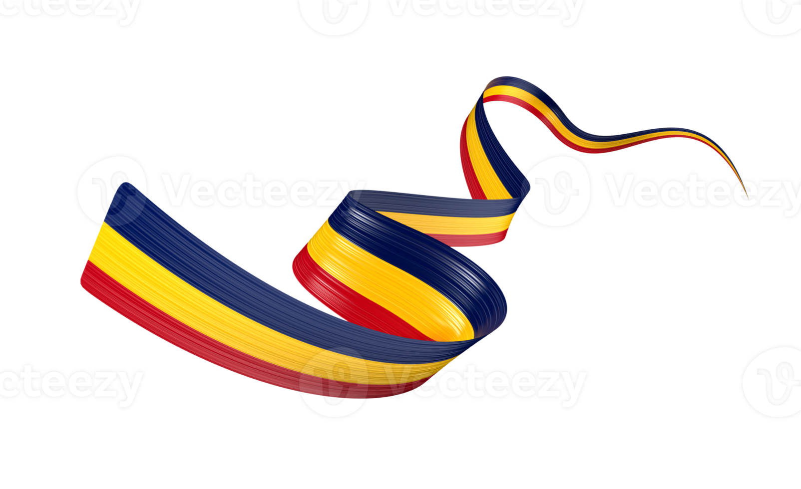 3d Flag Of Chad 3d Shiny Waving Chad Ribbon Flag 3d Illustration png