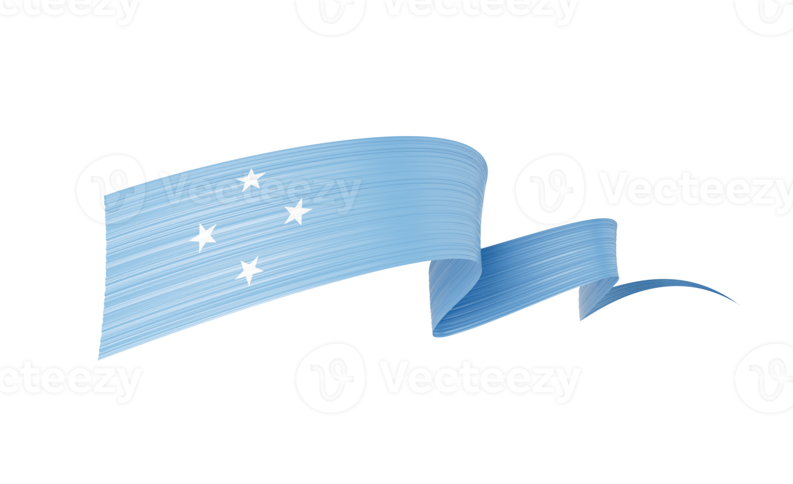 3d Flag Of Micronesia 3d Shiny Waving Micronesia Ribbon Flag 3d Illustration png