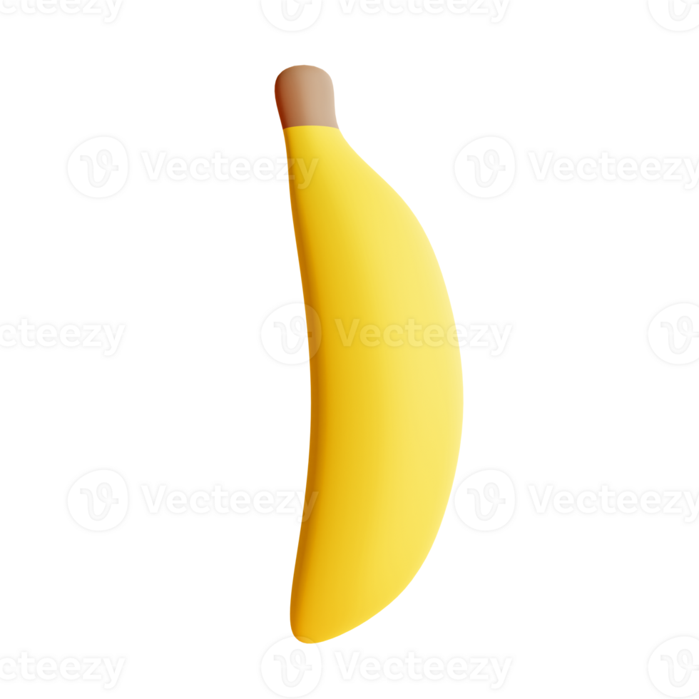 3D Render of a Ripe Banana Lifelike and Detailed png