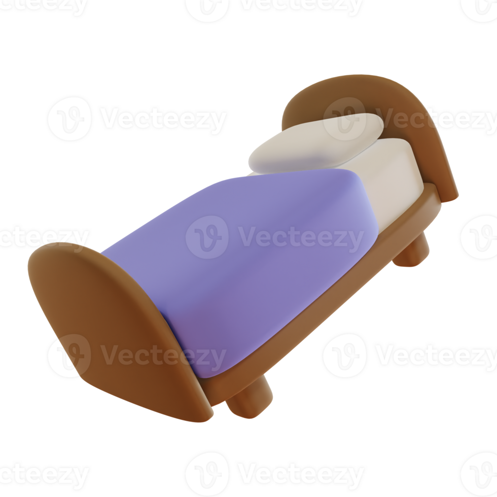 3D Bed Rendering Soft and Inviting png