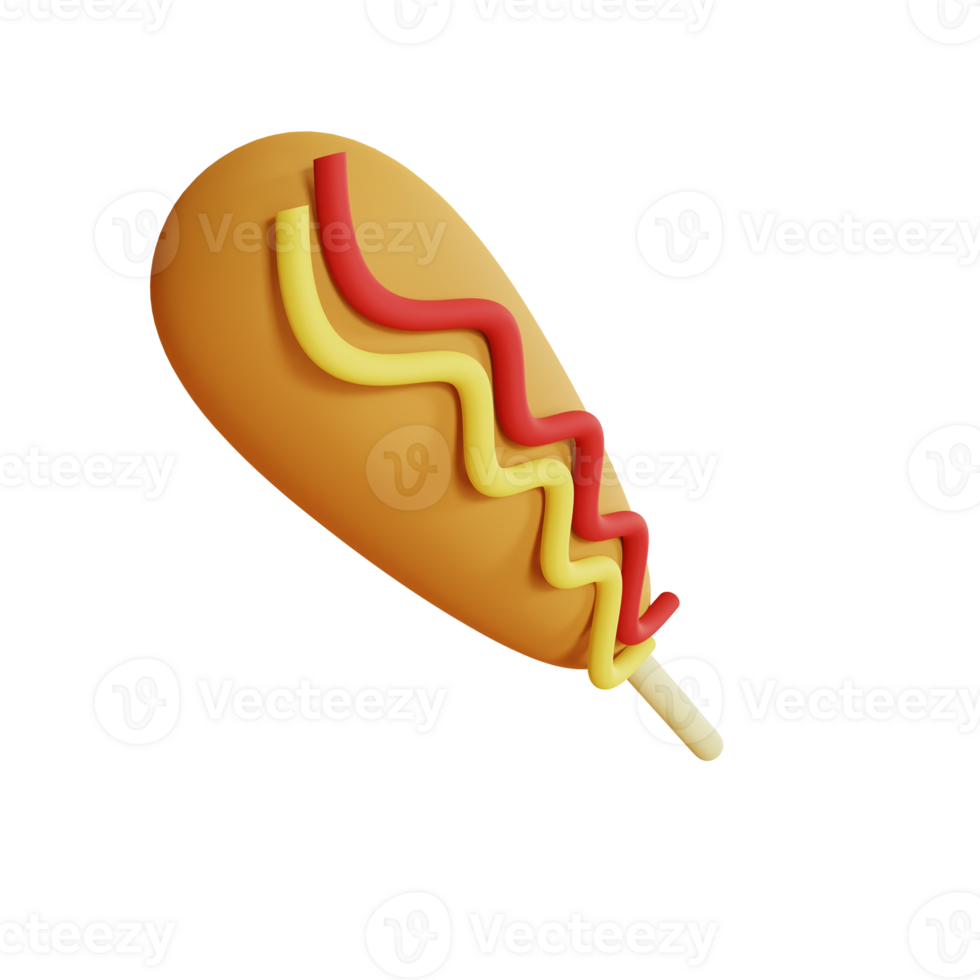 3D Corndog Model Fun and Flavorful png