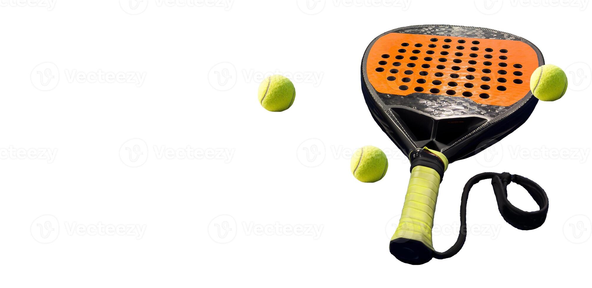 Isolated paddle tennis objects. padel racket photo