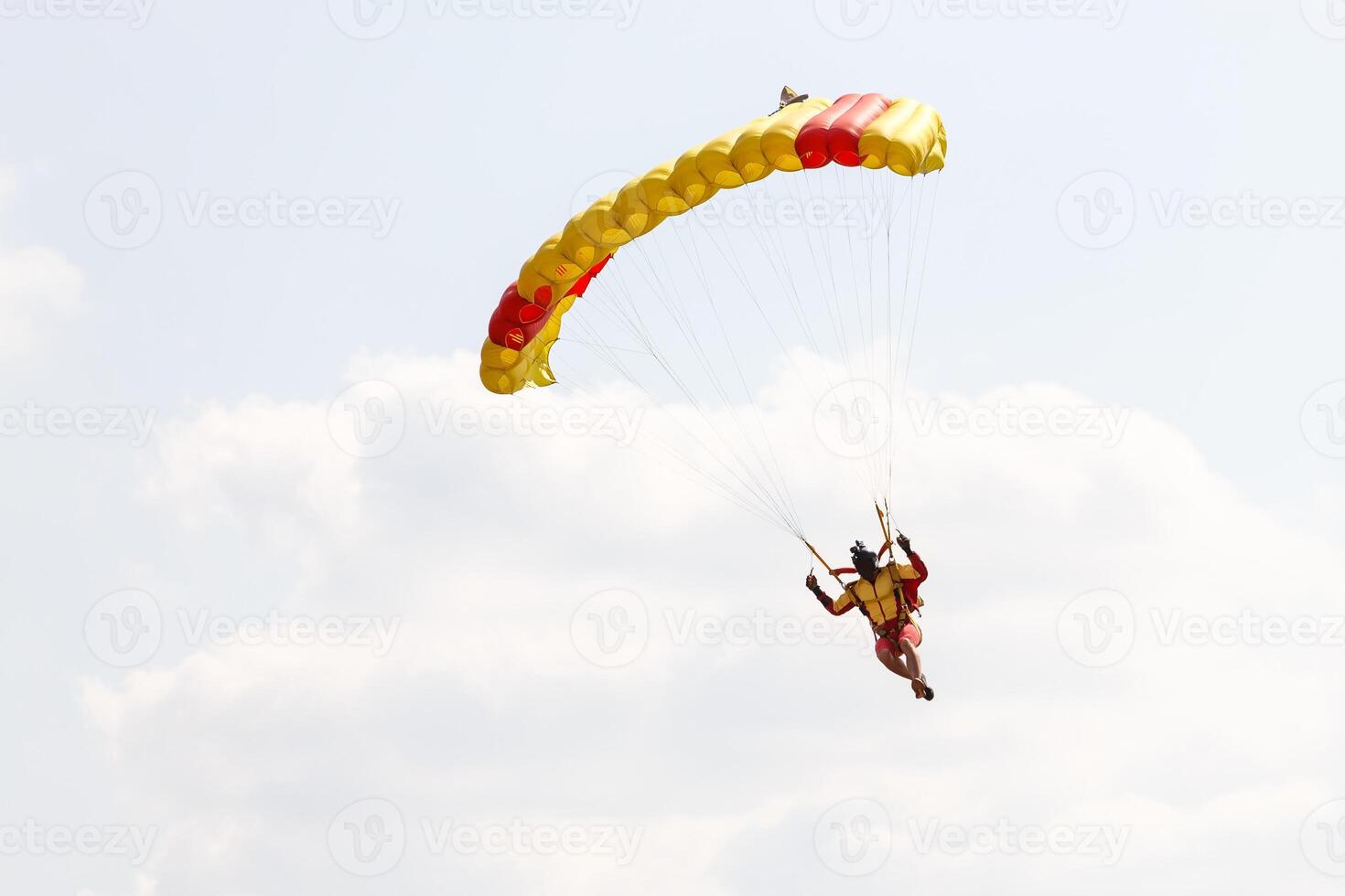 Skydiver freedom concept vintage color photo