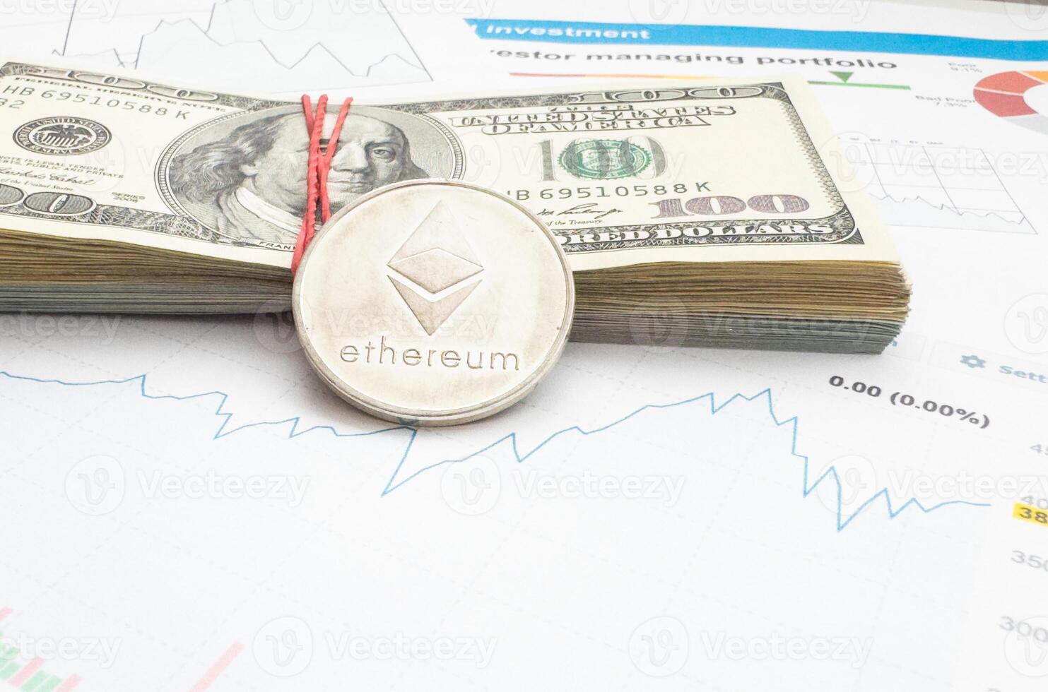 Bitcoin trading market data chart.Bitcoins is new virtual money currency concept. photo
