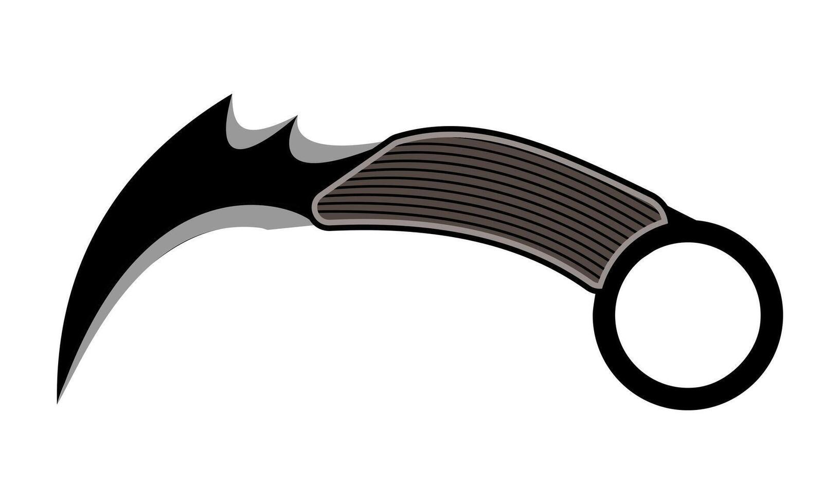 karambit curved edge weapon flat vector