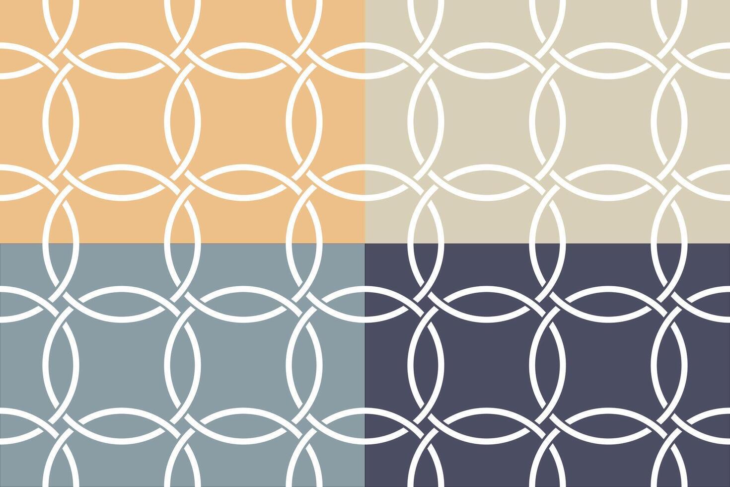 set of circular knot seamless pattern vector