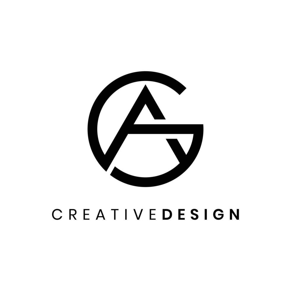 Creative abstract letter AG or GA logo design illustration vector