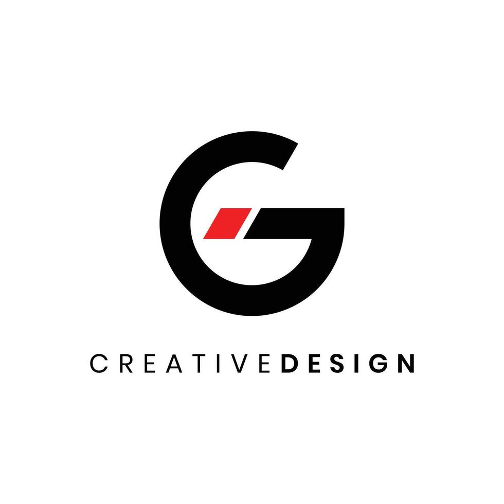 Modern simple letter G logo with dot for business company vector