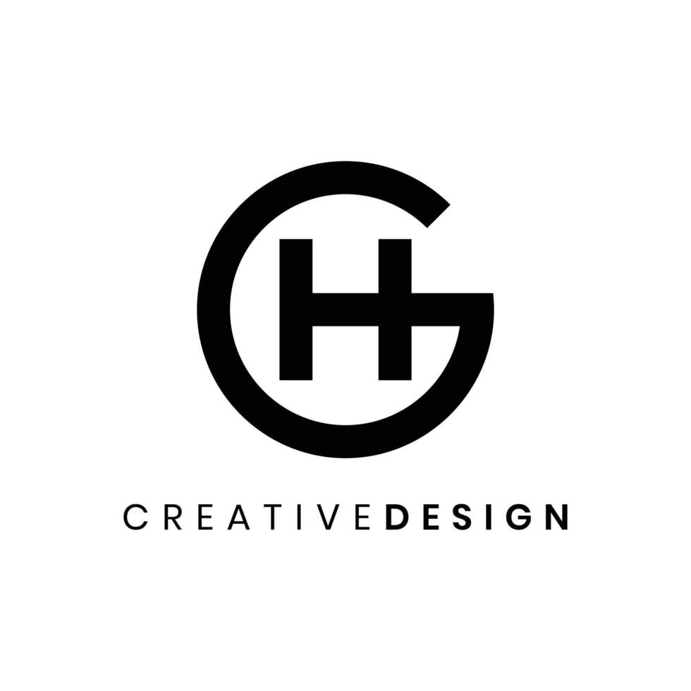 Creative unique letter GH or HG logo design for business company vector