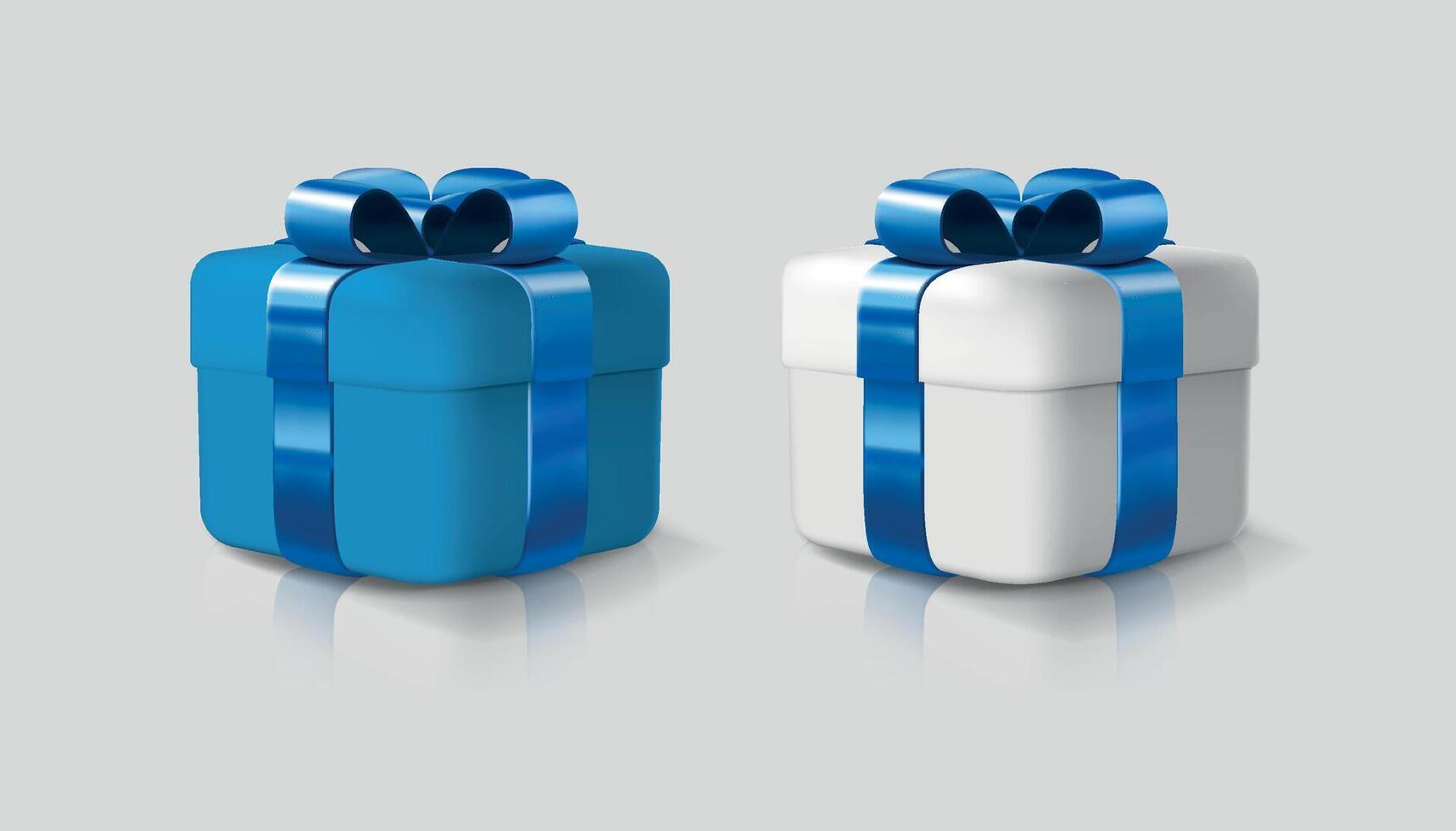 Blue gift box present. vector
