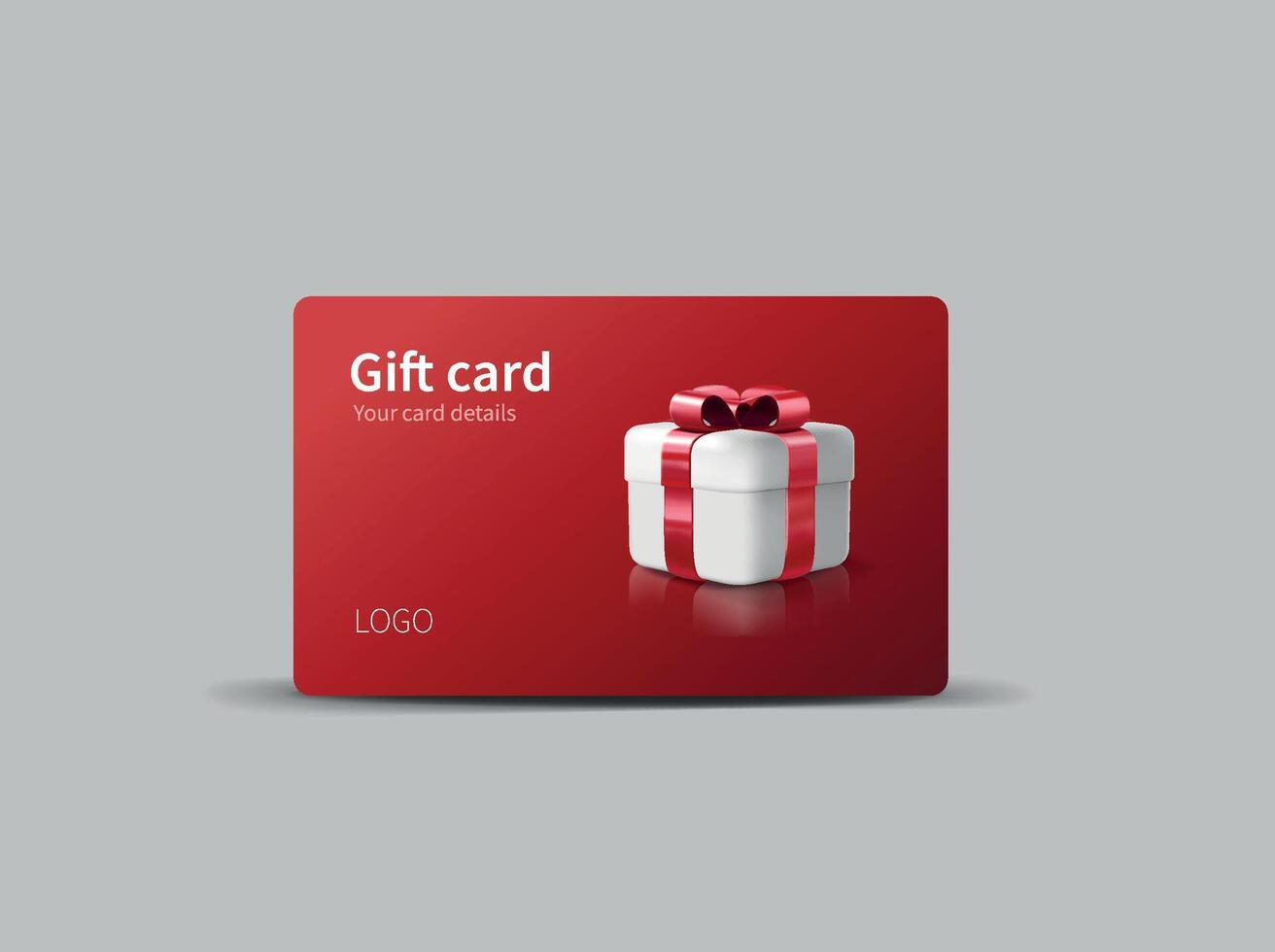 Gift card with a gift box. Loyalty program, bonus card for marketing promotion for holidays, birthdays. vector