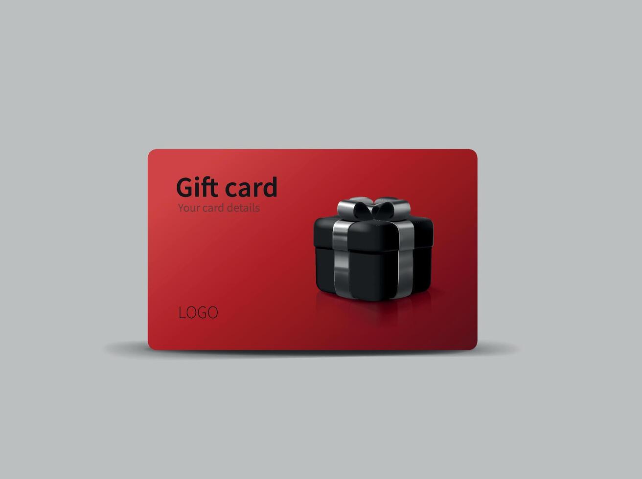 Gift card with a gift box. Loyalty program, bonus card for marketing promotion for holidays, birthdays. vector