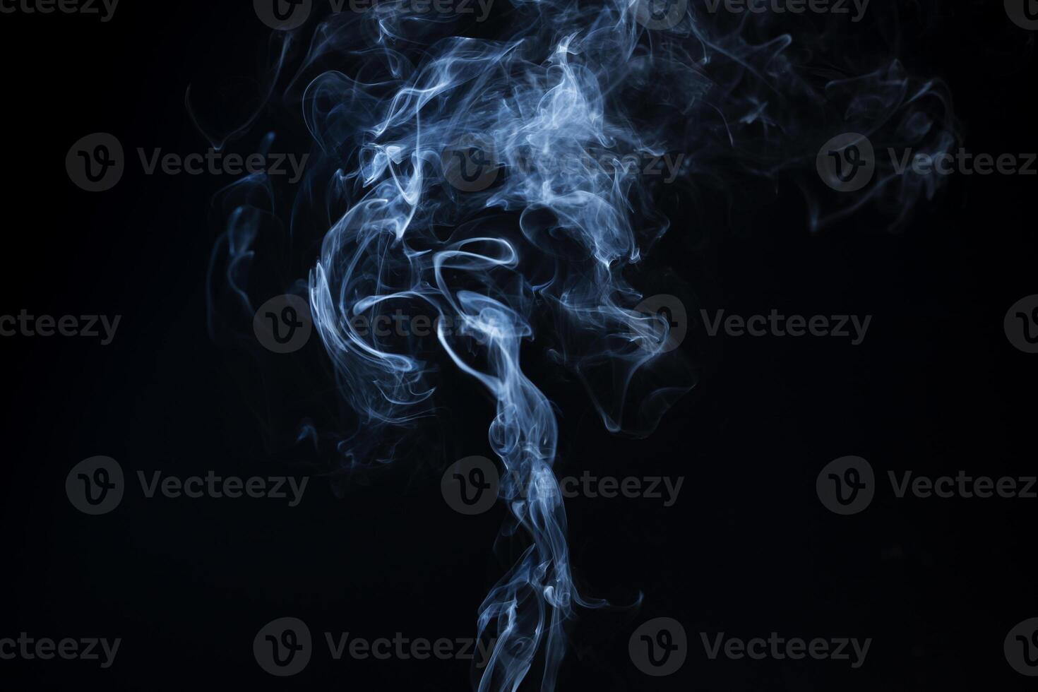 Smoke from flames or fog clouds graphic design art isolated on dark black background. photo