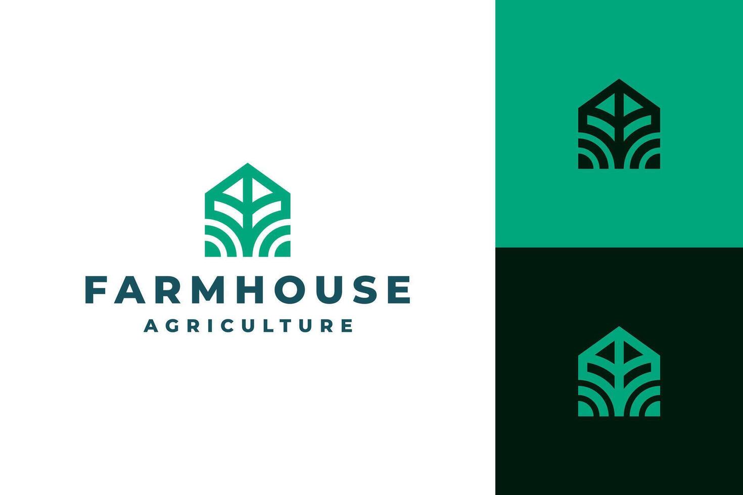 eco farm house logo design vector