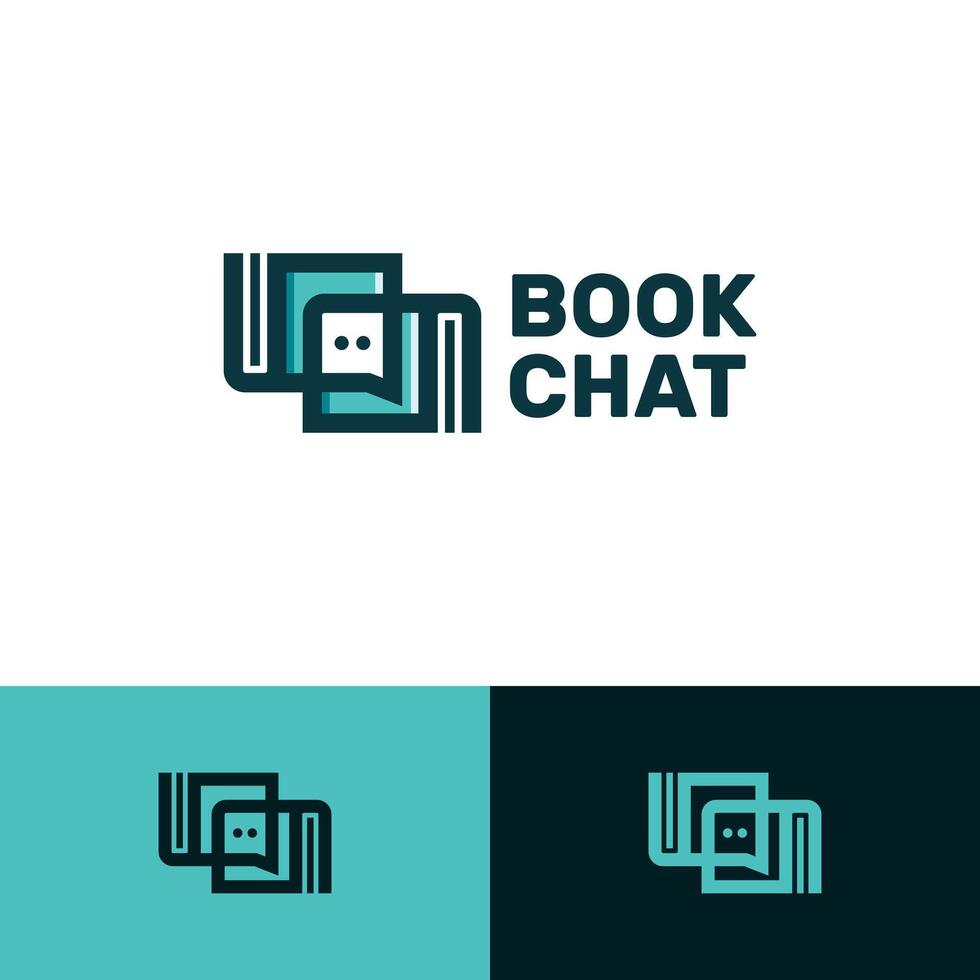 book chat logo design vector