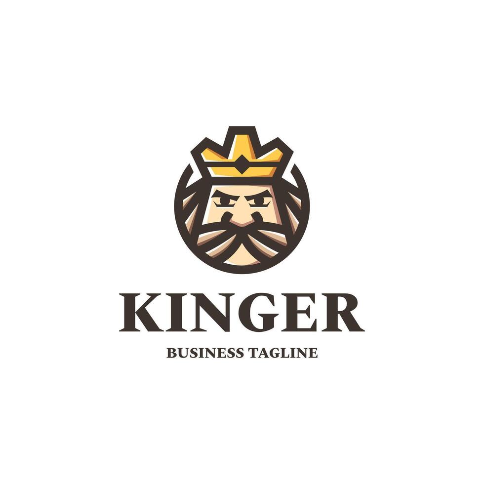 beard king mascot logo design vector
