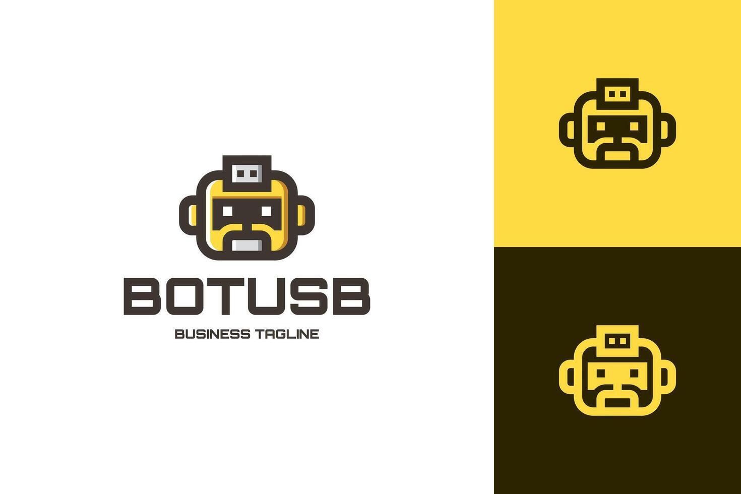 usb robot mascot logo design vector