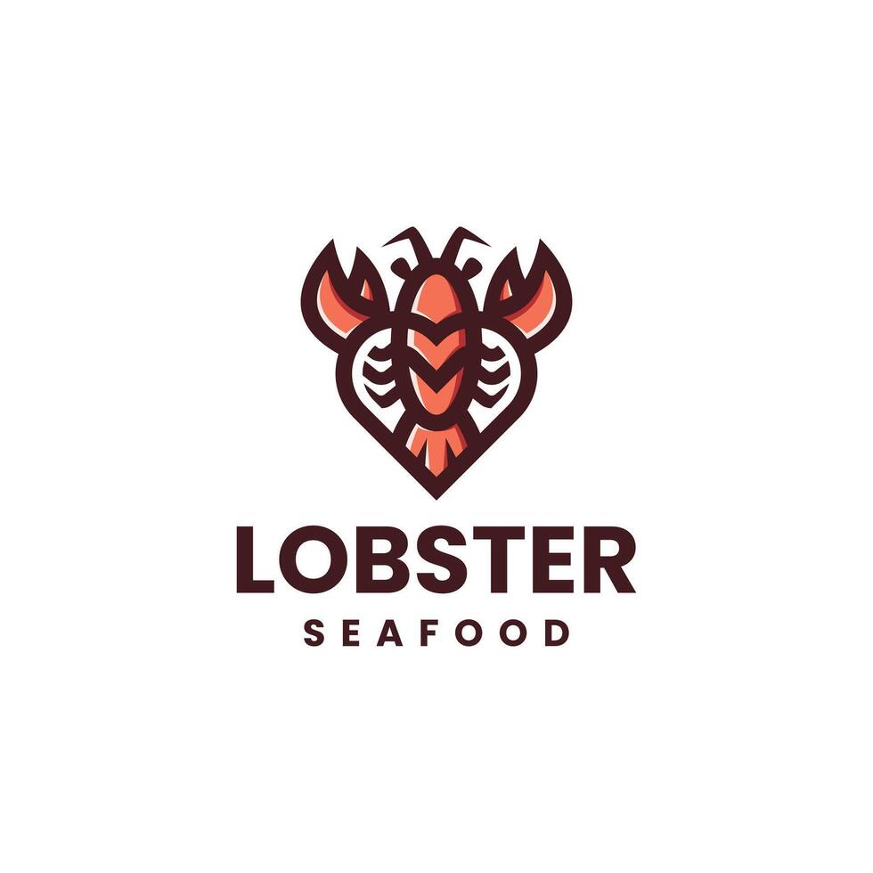 lobster love logo design vector