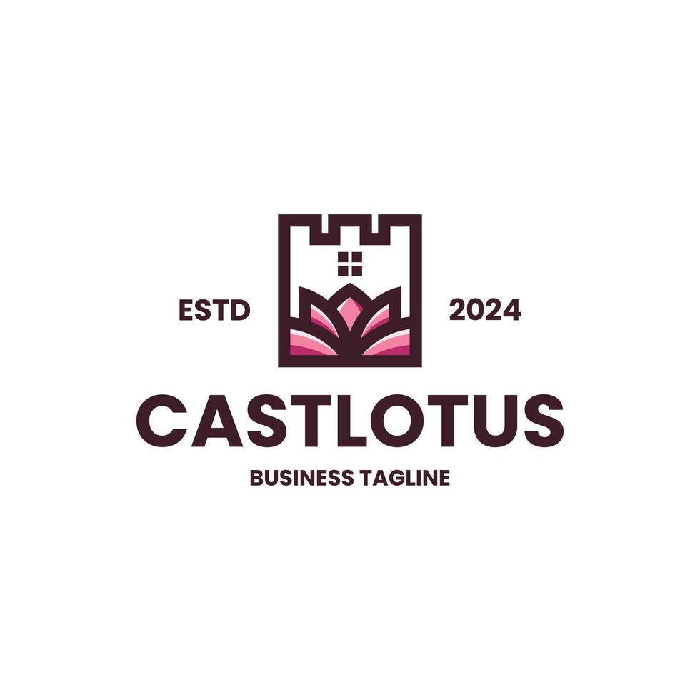 castle lotus logo design vector