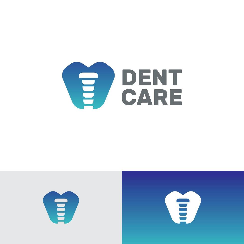 dental implant logo design suitable for dental clinic or dental care vector