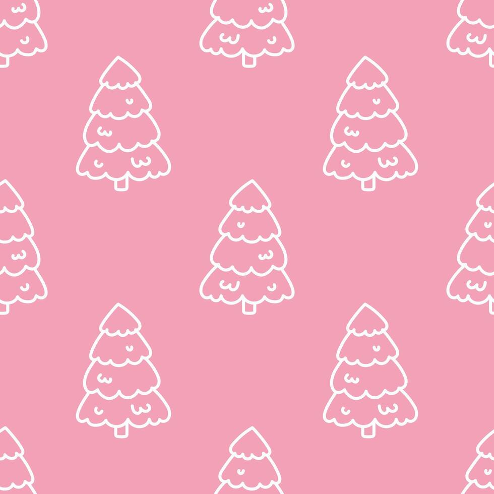 nature-inspired Christmas tree seamless pattern. New Year delicate hand-drawn spruce and fir illustrations, ideal for creating cozy holiday textiles or wrapping paper. vector