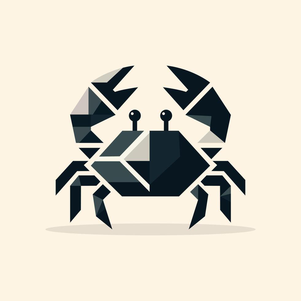 low poly style crab logo flat illustration vector