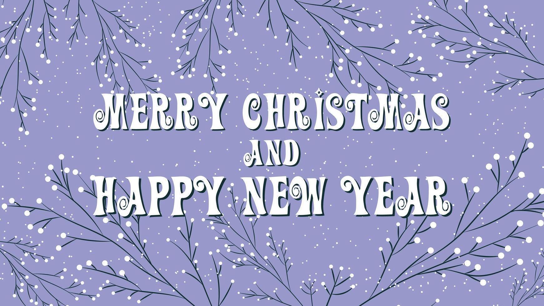 Merry Christmas and Happy New Year wallpaper design vector